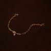  STONE - ROUND LETTER LINK RECTANGLE CHAIN BRACELET 