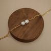  DOUBLE BOLD RICE SHAPE FIGARO BRACELET 