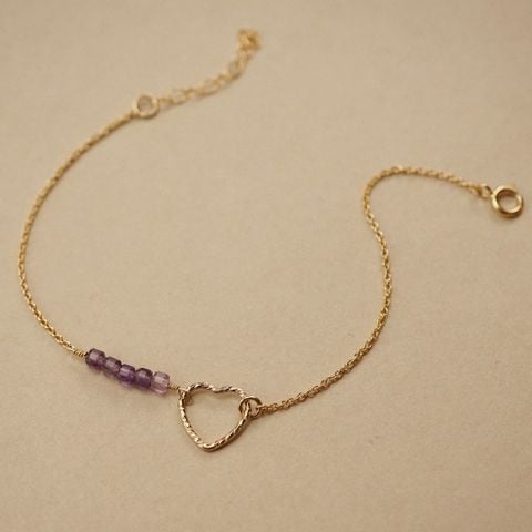 AMETHYST SPARKLE HEART BRACELET