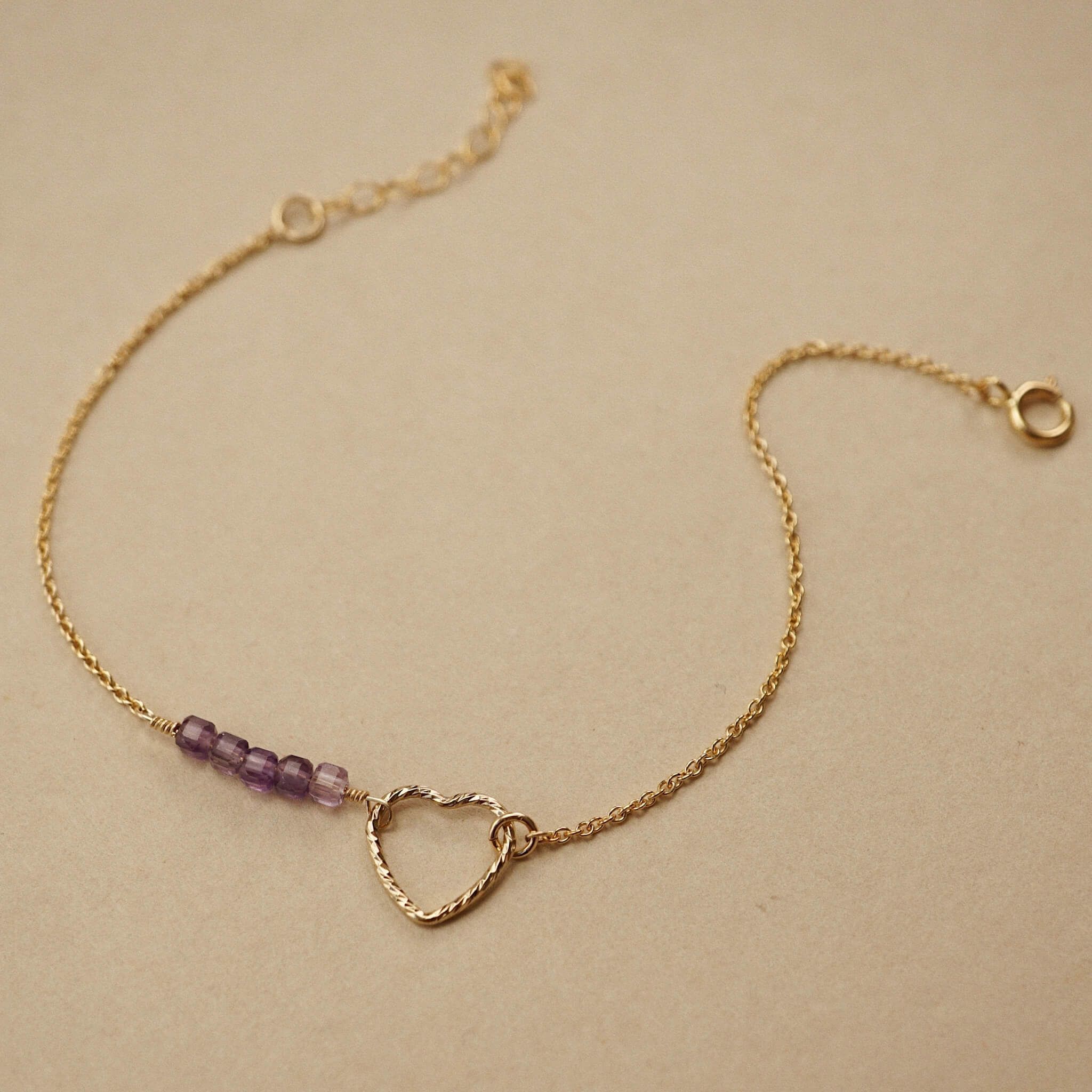  AMETHYST SPARKLE HEART BRACELET 