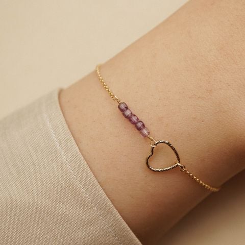 AMETHYST SPARKLE HEART BRACELET