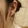  ROUND PEARL BOLD HOOP EARRINGS 