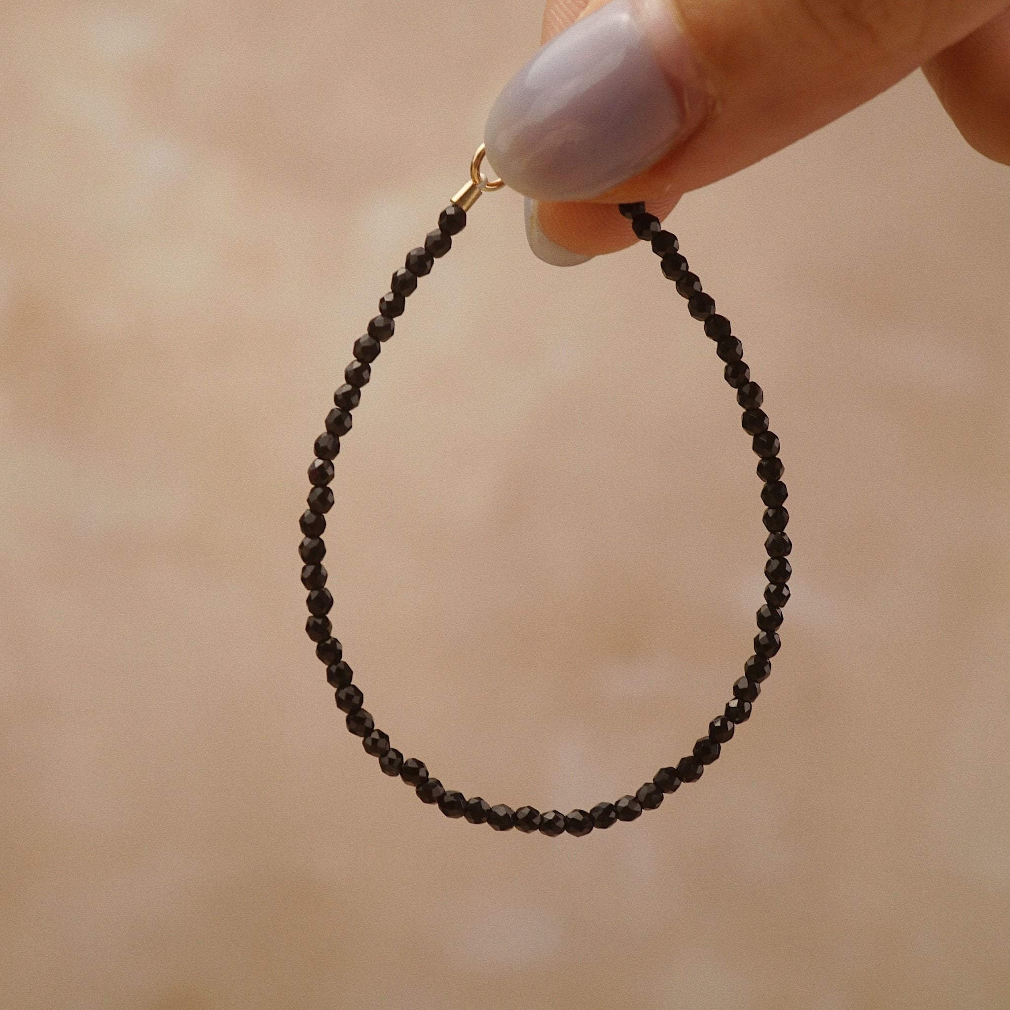  BLACK AGATE STONE BRACELET 