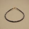  ROUND SILVER OBSIDIAN STONE BRACELET 