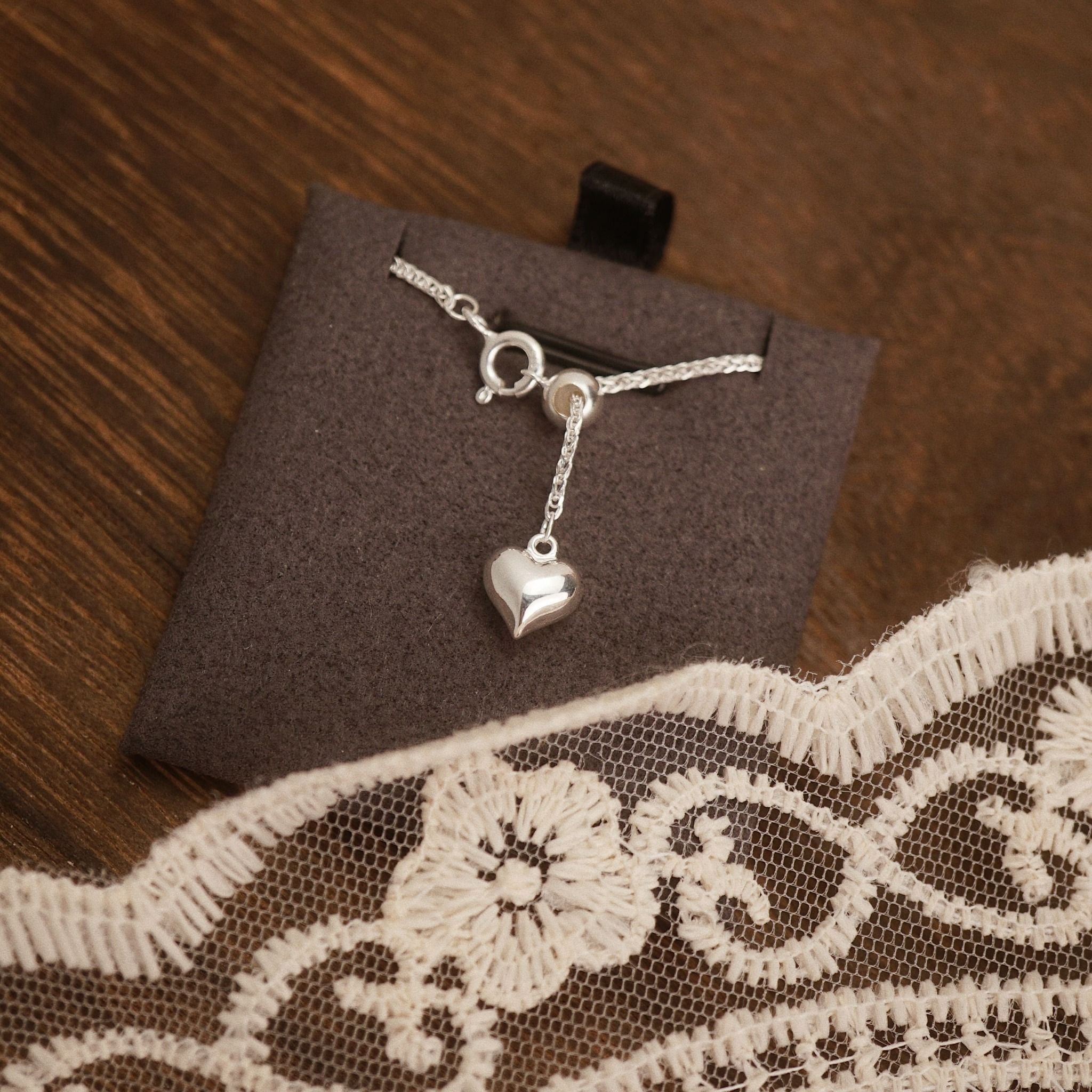  PUFF HEART LARIAT NECKLACE (S) 