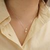  PUFF HEART PEARL NECKLACE (S) 