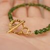  BAMBOO HEART CLASP CHROME DIOPSIDE BRACELET 
