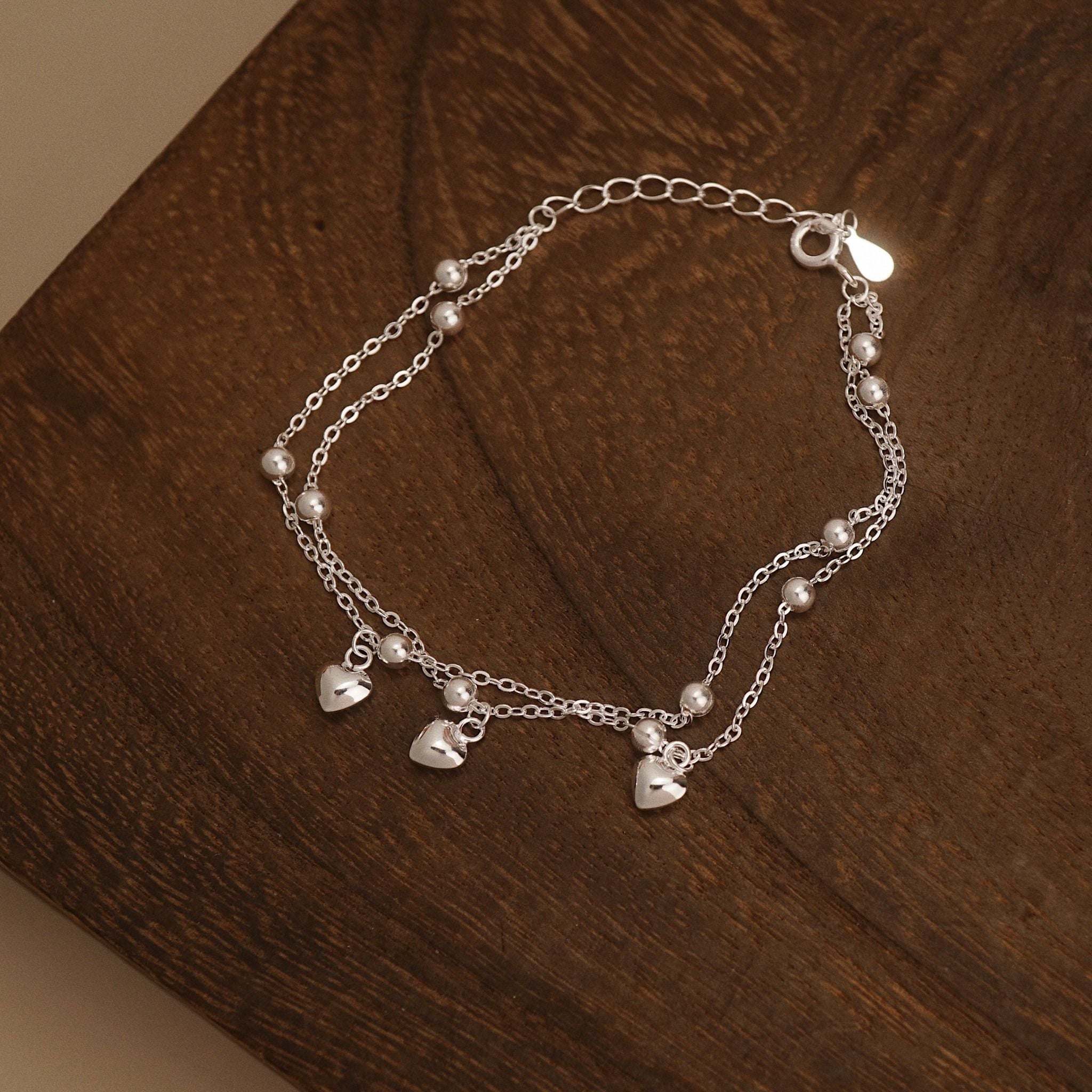  PUFF HEART DUO DOT CHAIN BRACELET (S) 