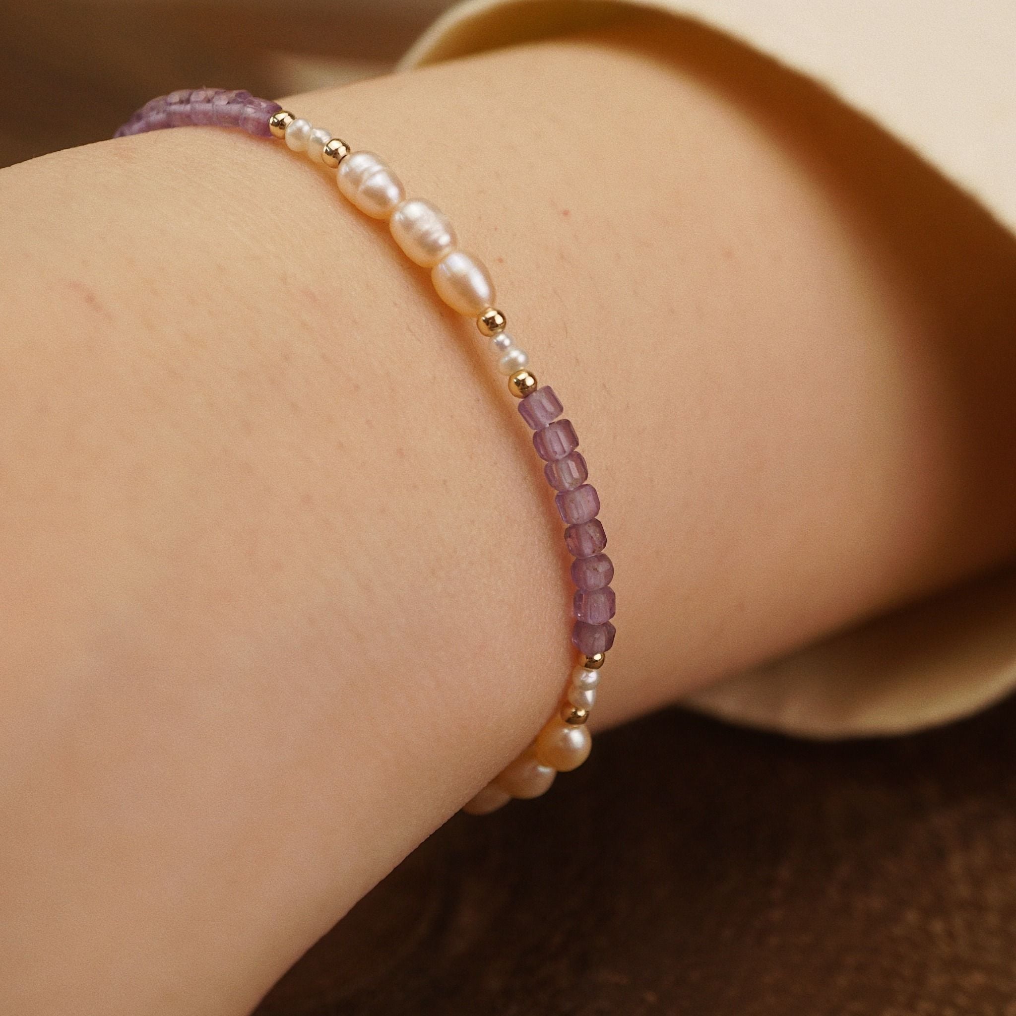  AMETHYST MIX PEARL BRACELET 