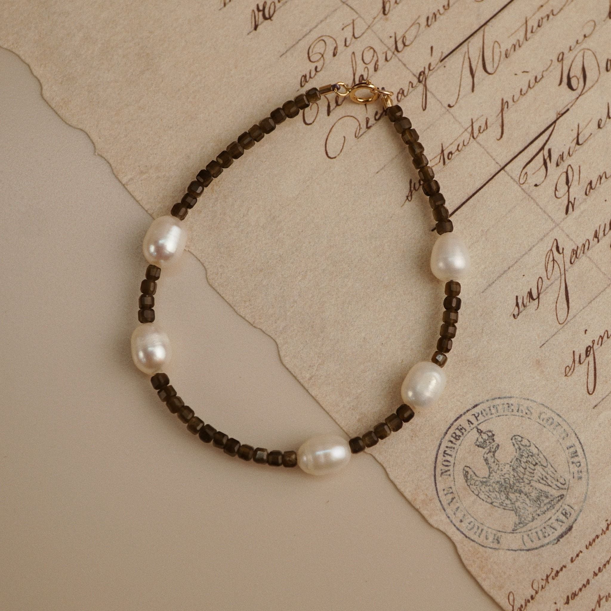  OBSIDIAN MIX PEARL BRACELET 