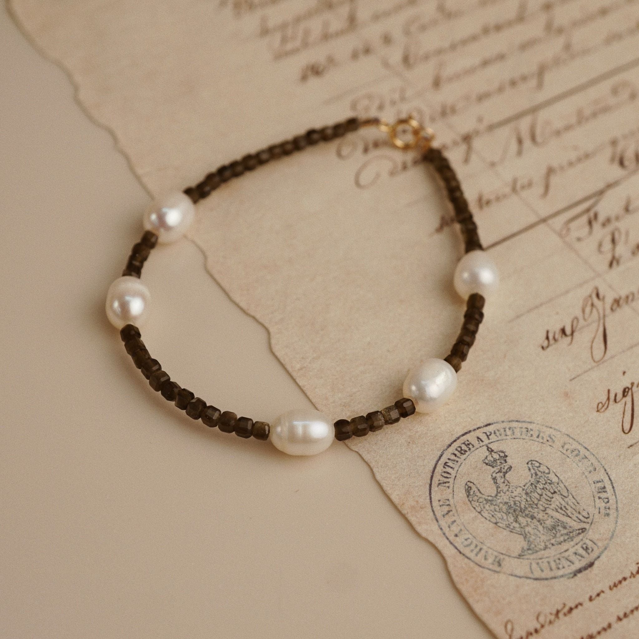  OBSIDIAN MIX PEARL BRACELET 