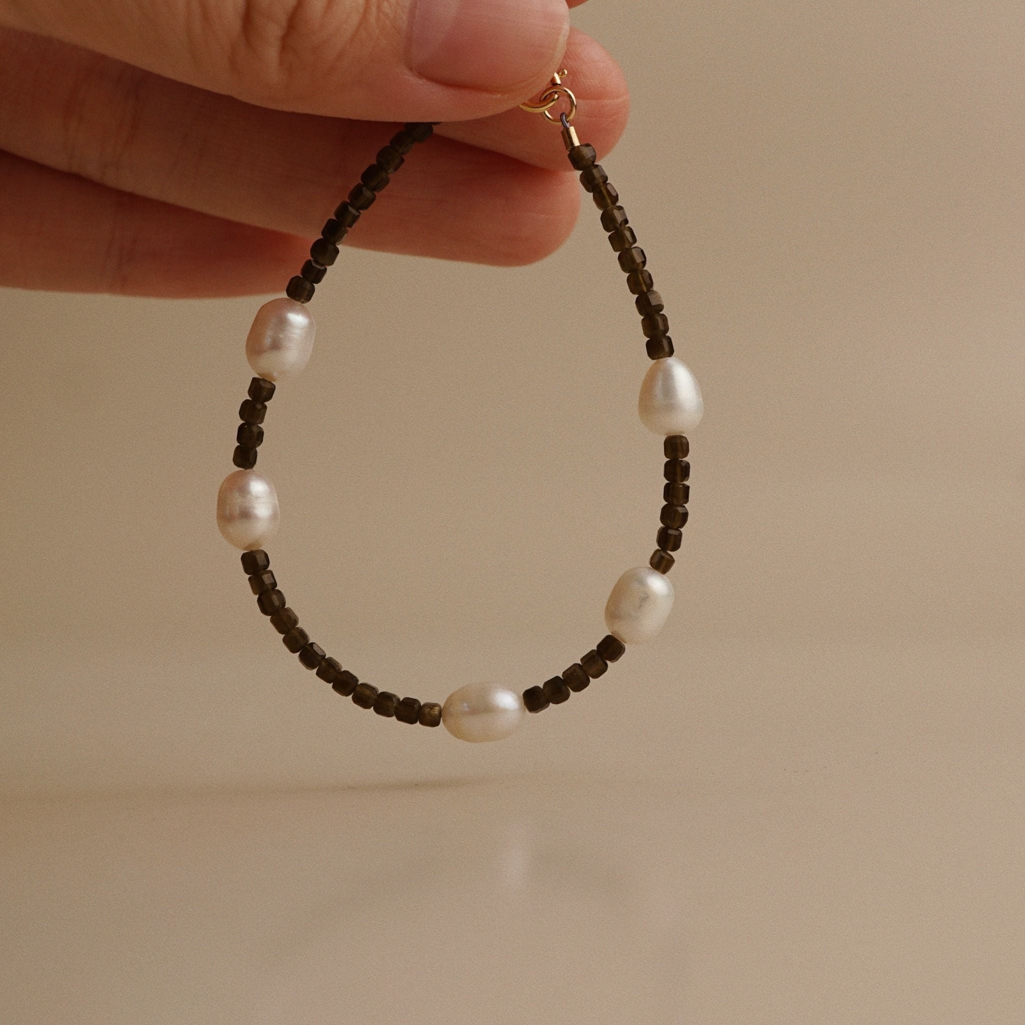  OBSIDIAN MIX PEARL BRACELET 