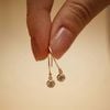  STONE OPEN HOOP EARRINGS 