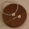  HEART LETTER PREHNITE PLAIN BRACELET 