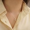  PUFF HEART PEARL NECKLACE (S) 