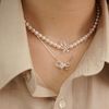  BUTTERFLY ROUND PEARL NECKLACE (S) 