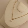 PEARL PLANET - TOGGLE CLASP DOUBLE OVAL NECKLACE 