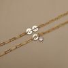  DOUBLE ROUND LETTER LINK RECTANGLE BRACELET 