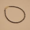  ROUND SILVER OBSIDIAN STONE BRACELET 