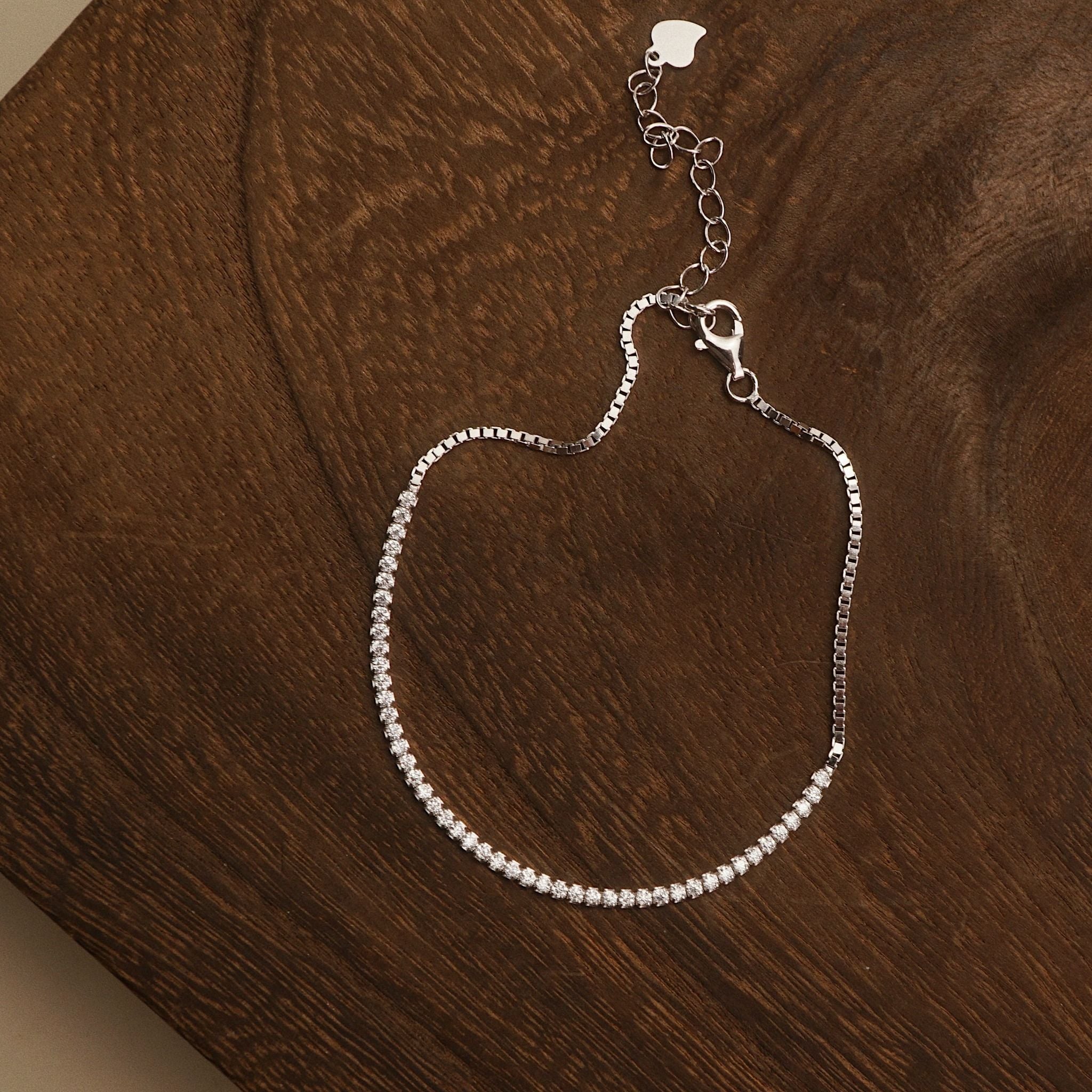  PAVE BAR MINI VENETIAN BOX CHAIN BRACELET (S) 