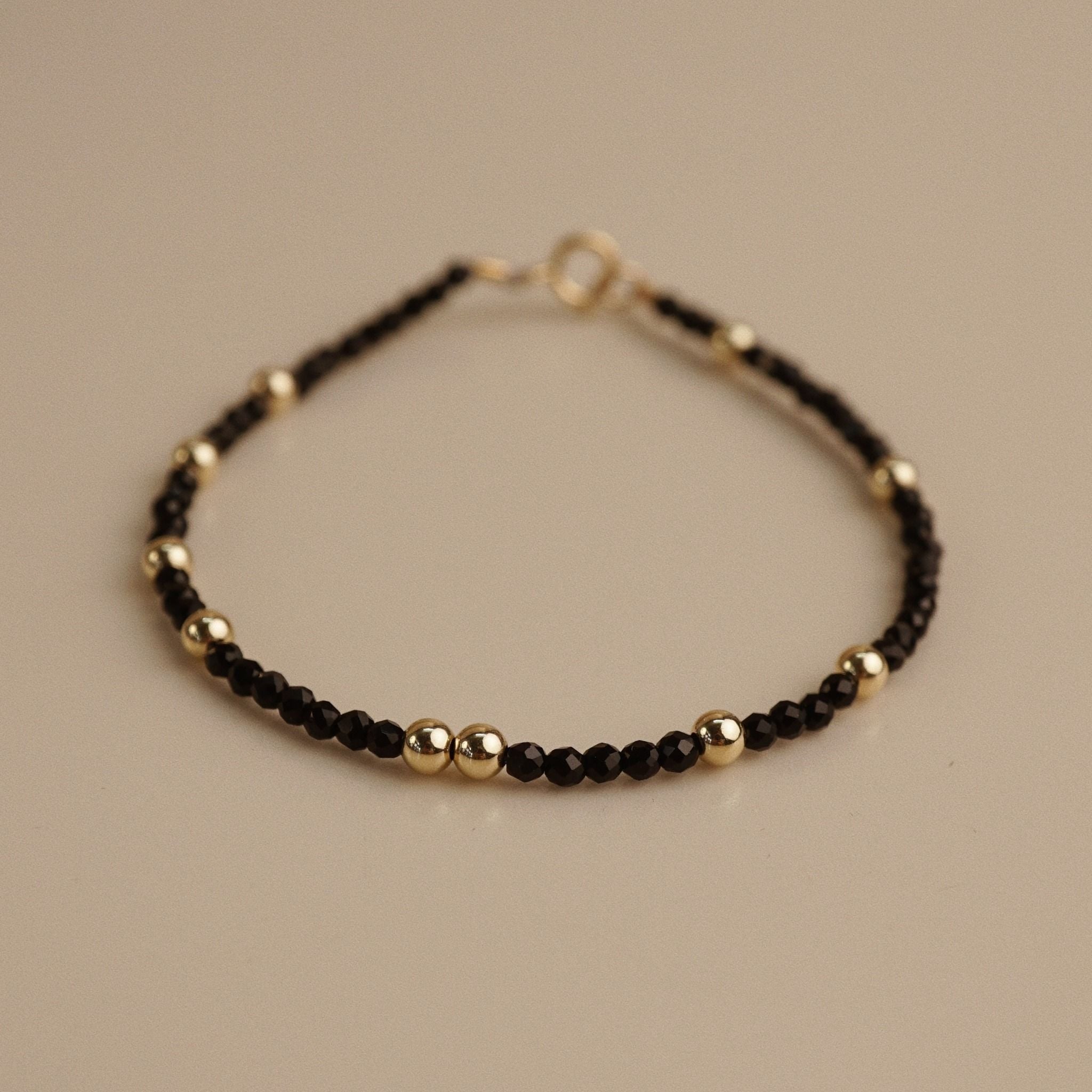  BLACK AGATE STONE BRACELET 