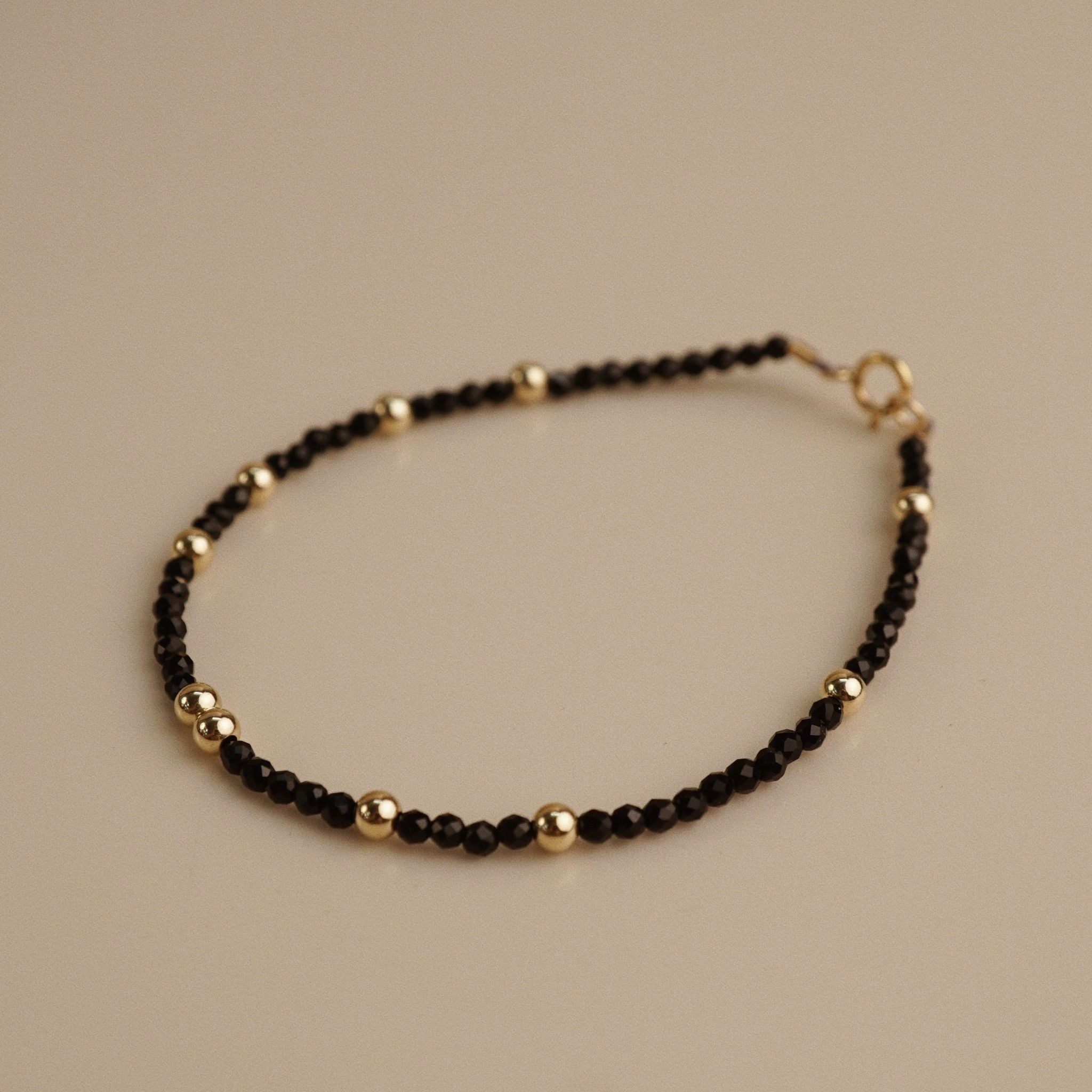  BLACK AGATE STONE BRACELET 
