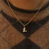  ITALIC SCRIPT LETTER FIGARO NECKLACE 