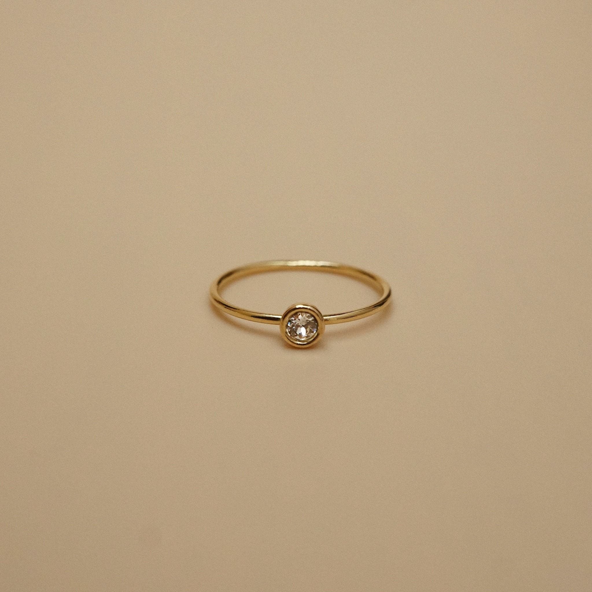  BOLD STONE SKINNY RING 