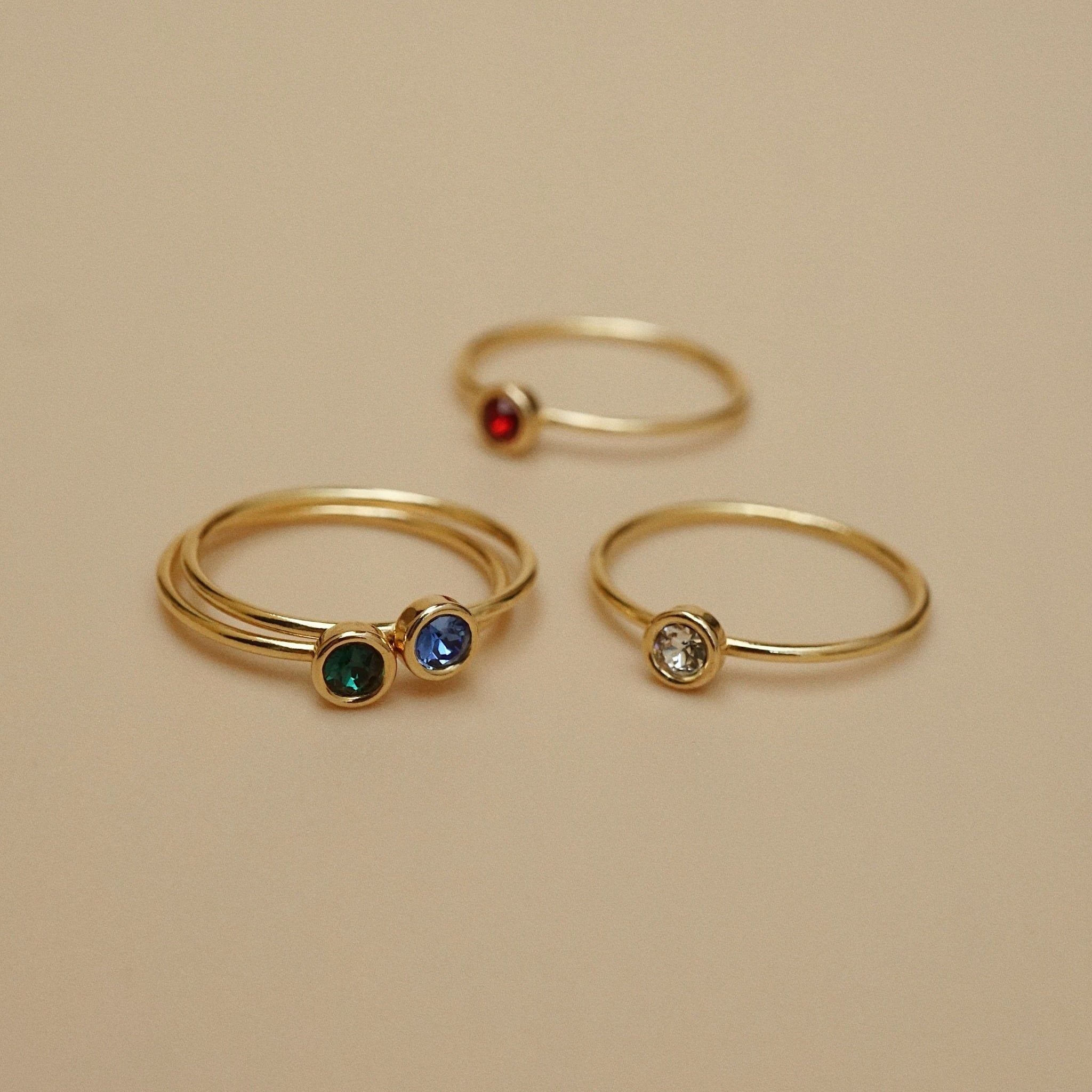  BOLD STONE SKINNY RING 