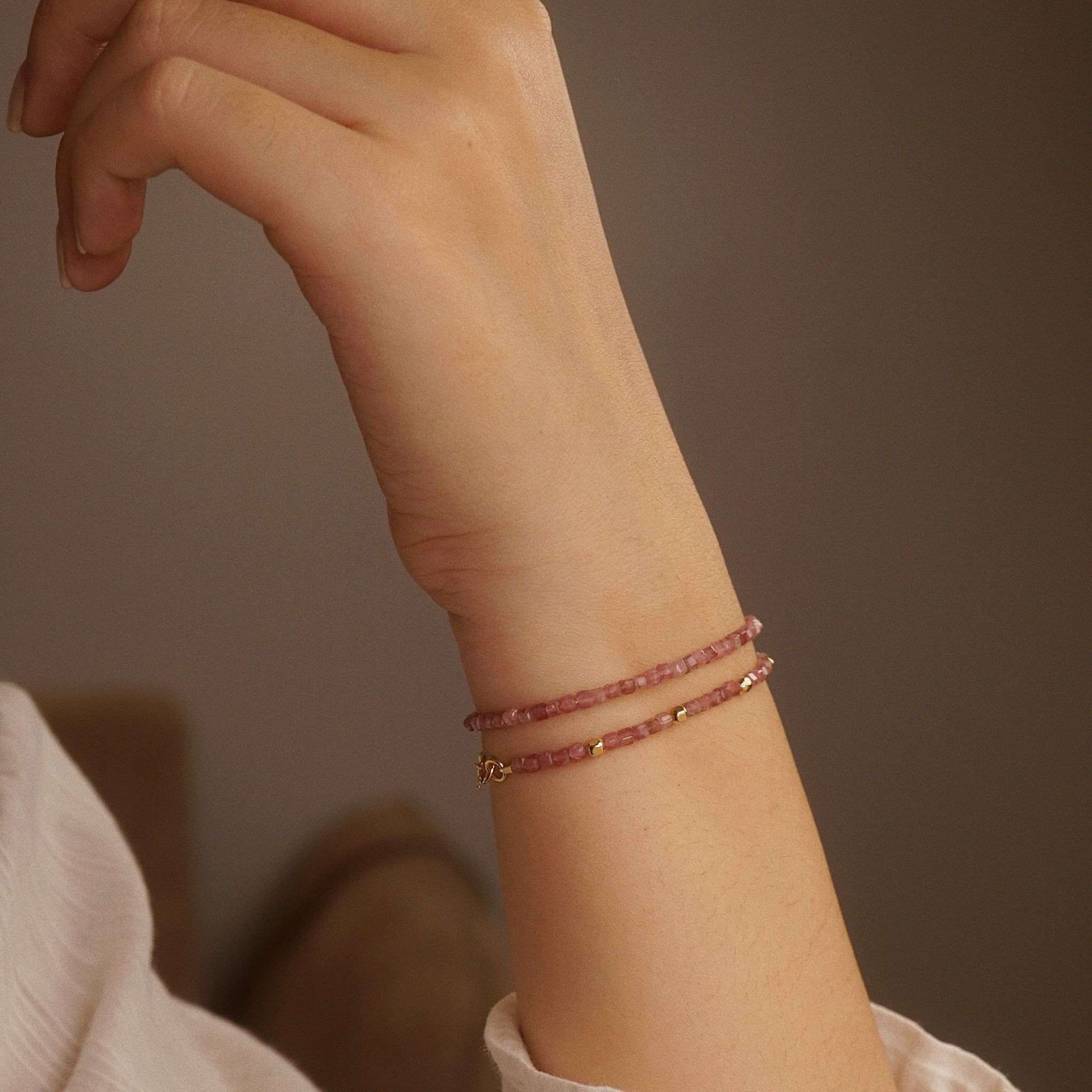  PINK TOURMALINE STONE BRACELET 