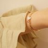  STONE - ROUND LETTER LINK RECTANGLE CHAIN BRACELET 