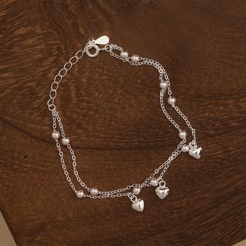 PUFF HEART DUO DOT CHAIN BRACELET (S)