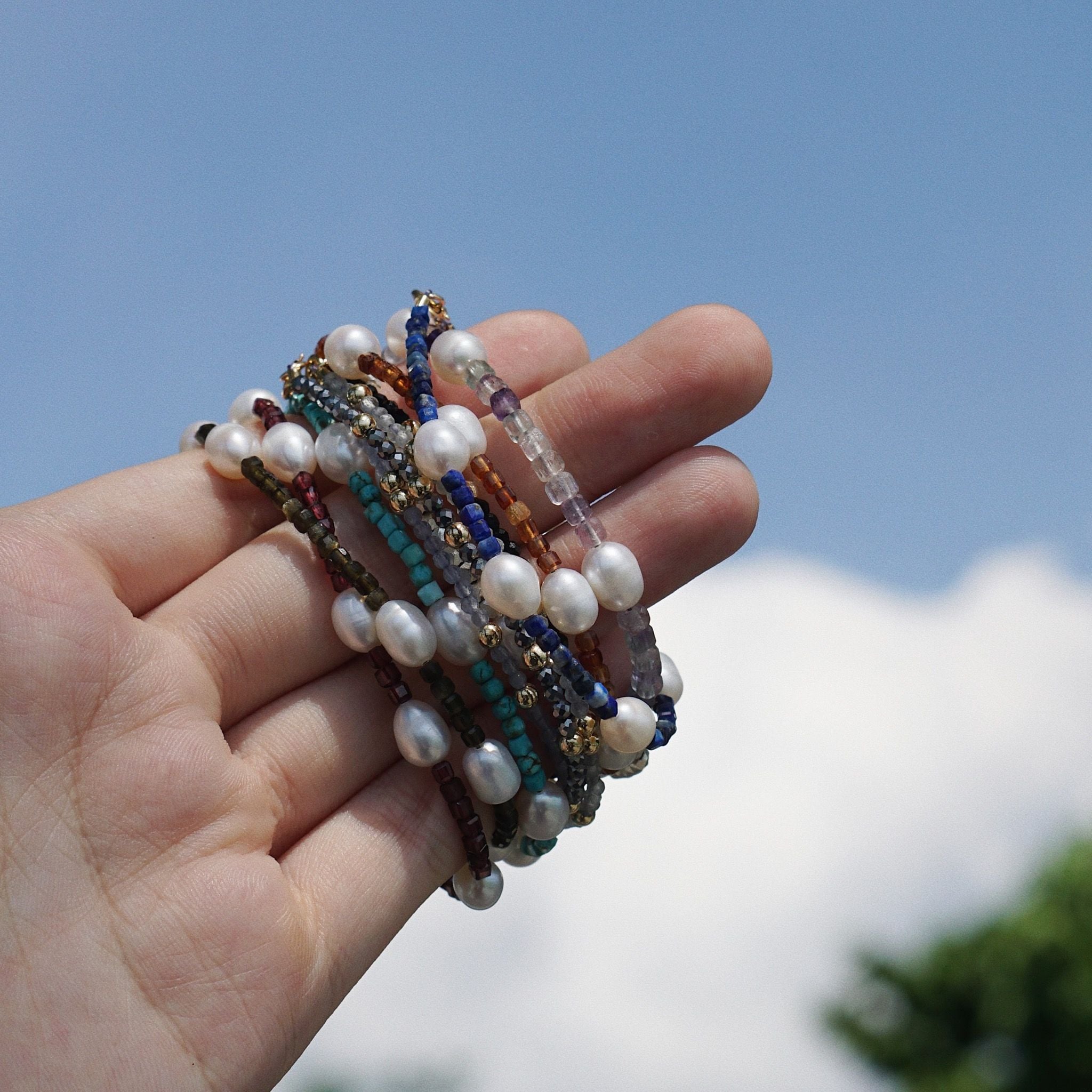  OBSIDIAN MIX PEARL BRACELET 