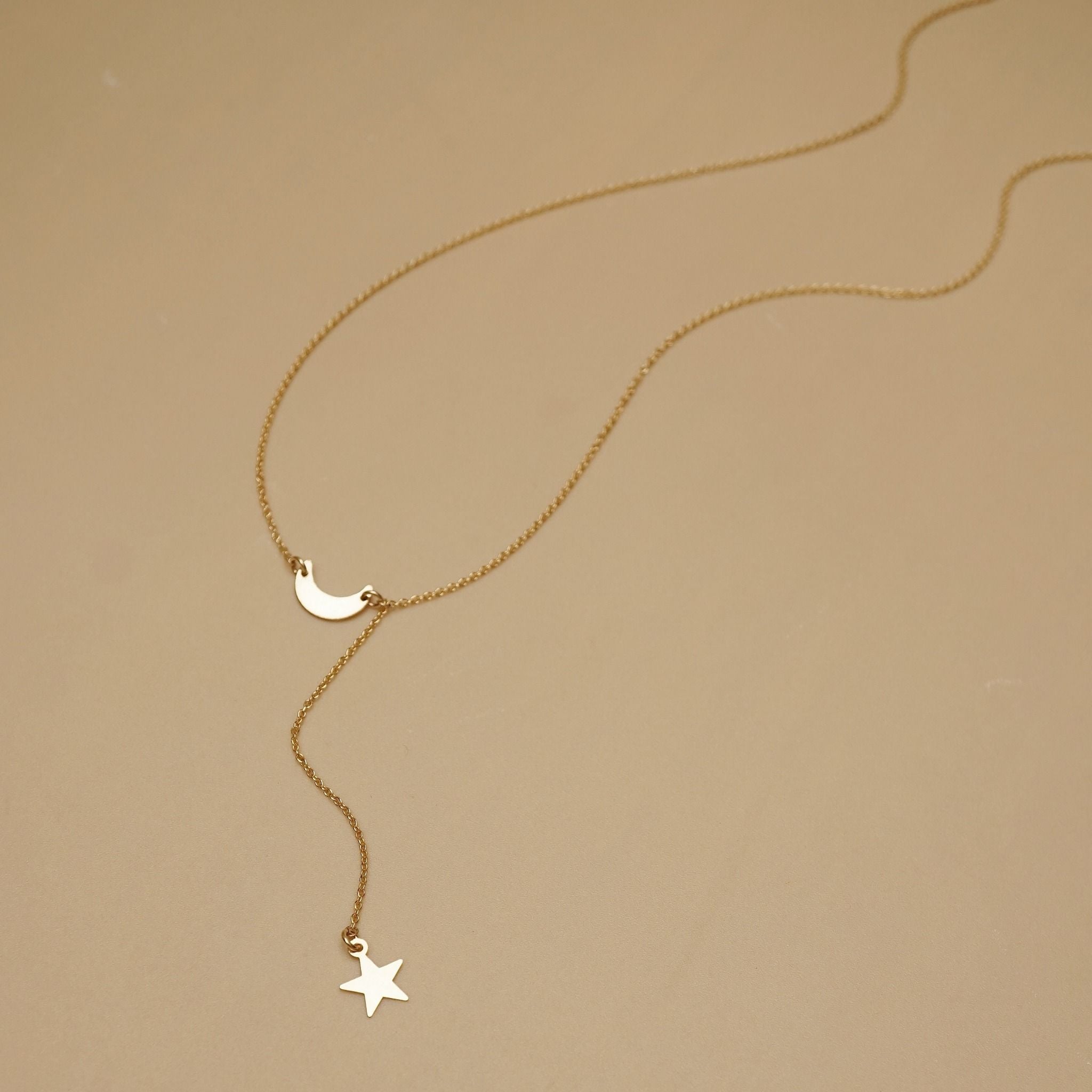  CRESCENT STAR LARIAT NECKLACE 