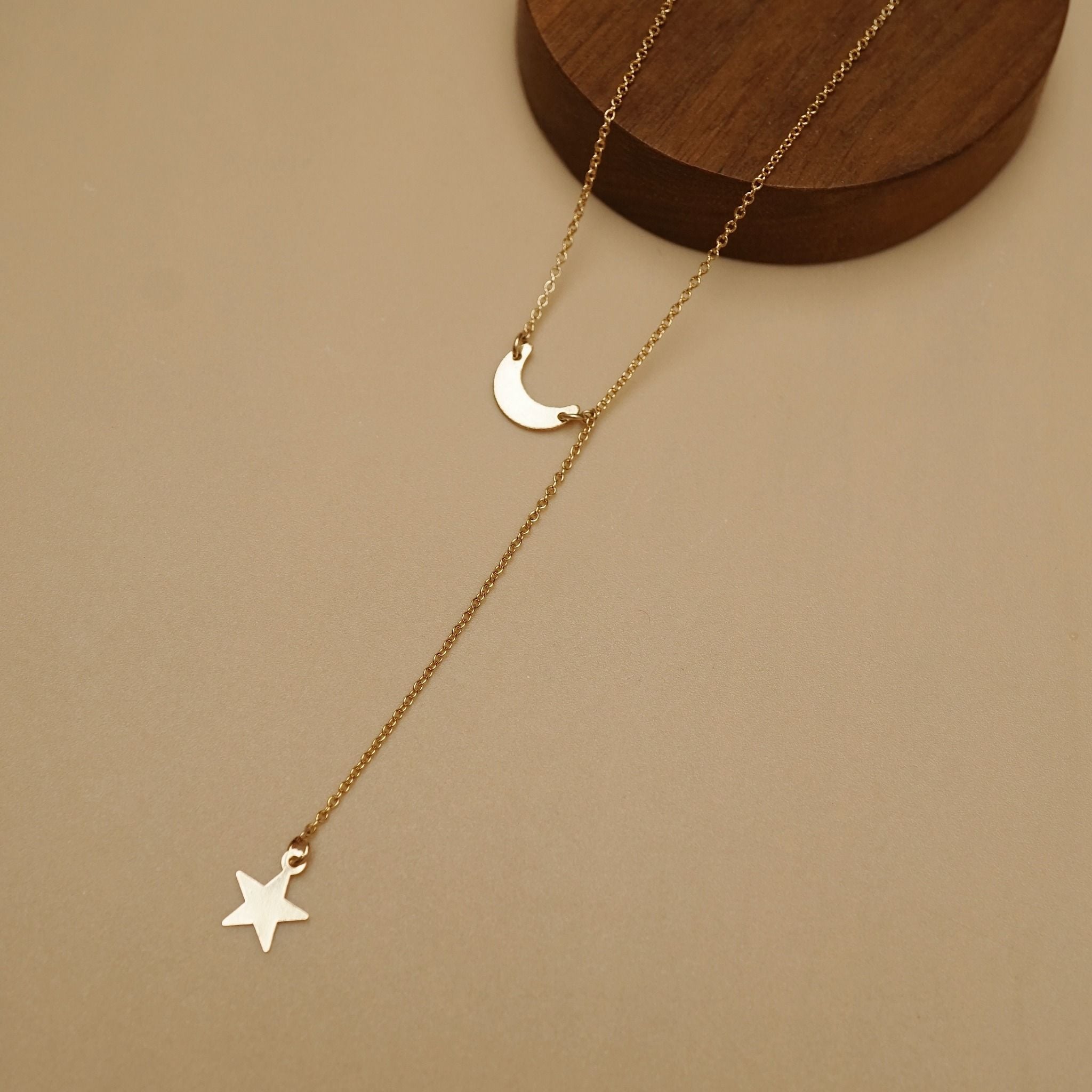  CRESCENT STAR LARIAT NECKLACE 