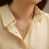 BOW TWIST DROP PEARL NECKLACE (S) 