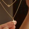  CROSS MILGRAIN NECKLACE 