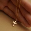  CROSS MILGRAIN NECKLACE 