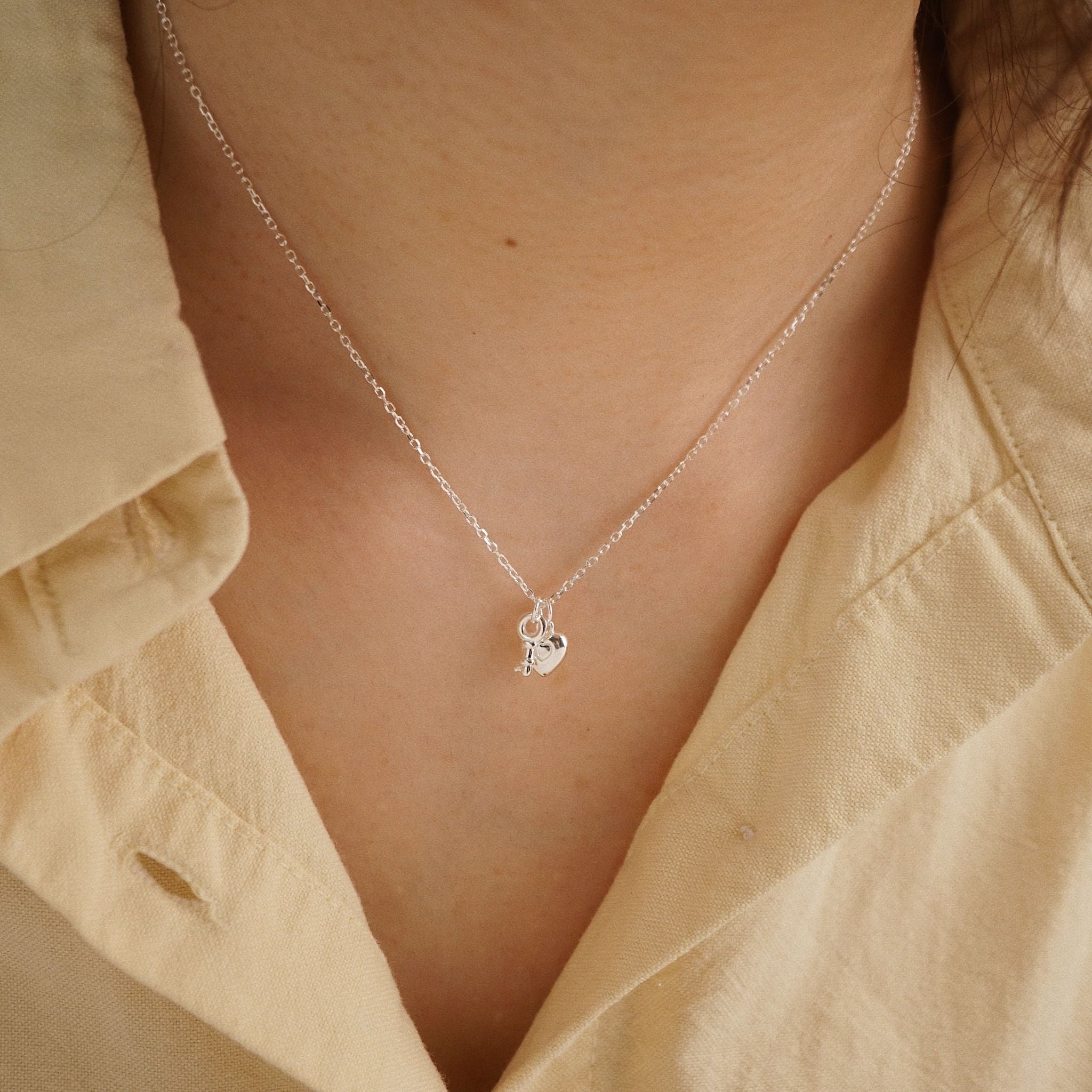  PUFF HEART & KEY NECKLACE (S) 