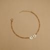  DOUBLE HEART LETTER LINK FIGARO BRACELET 