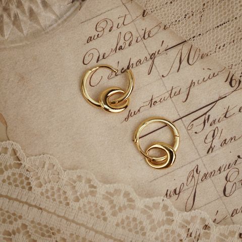 DOUBLE HOOP DROP EARRINGS