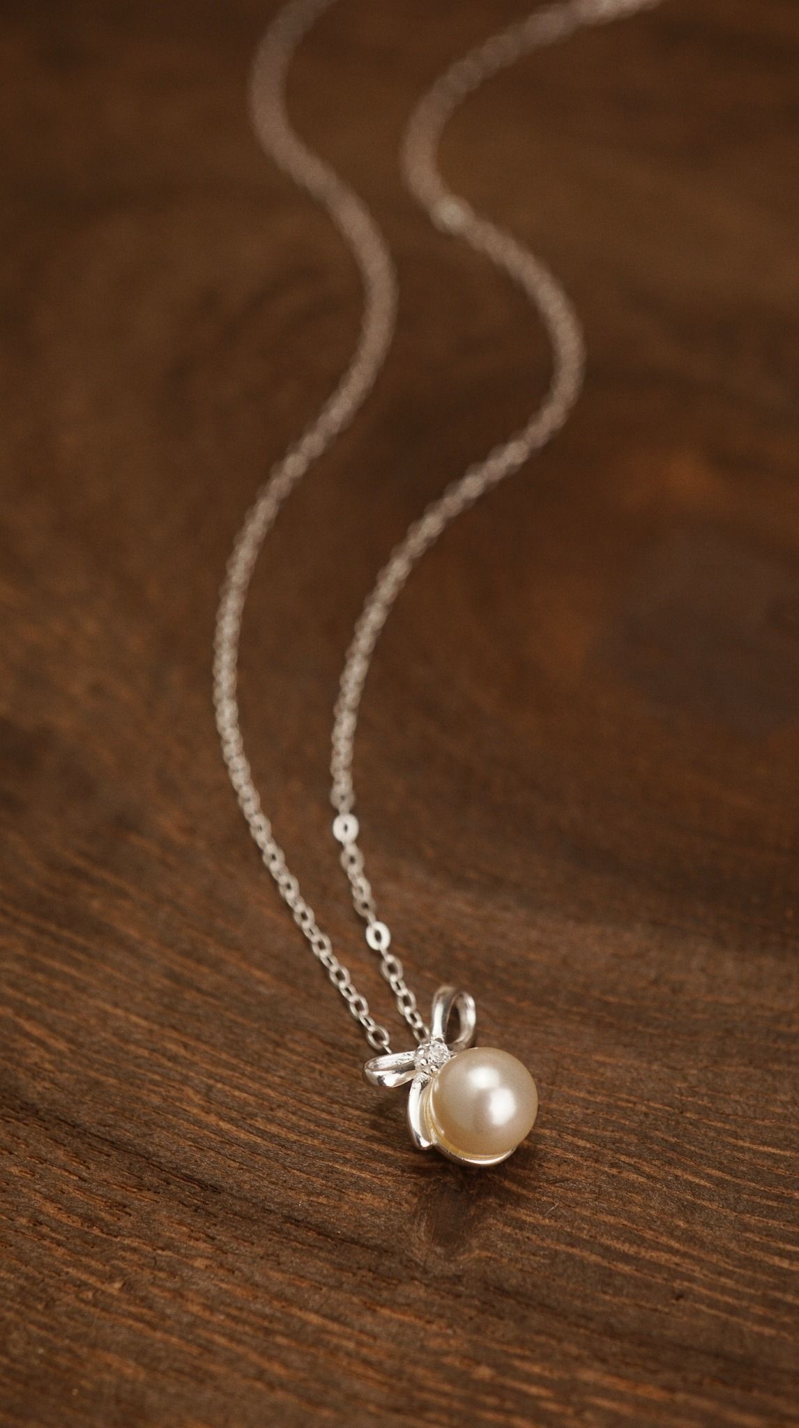  RIBBON PEARL NECKLACE (S) 