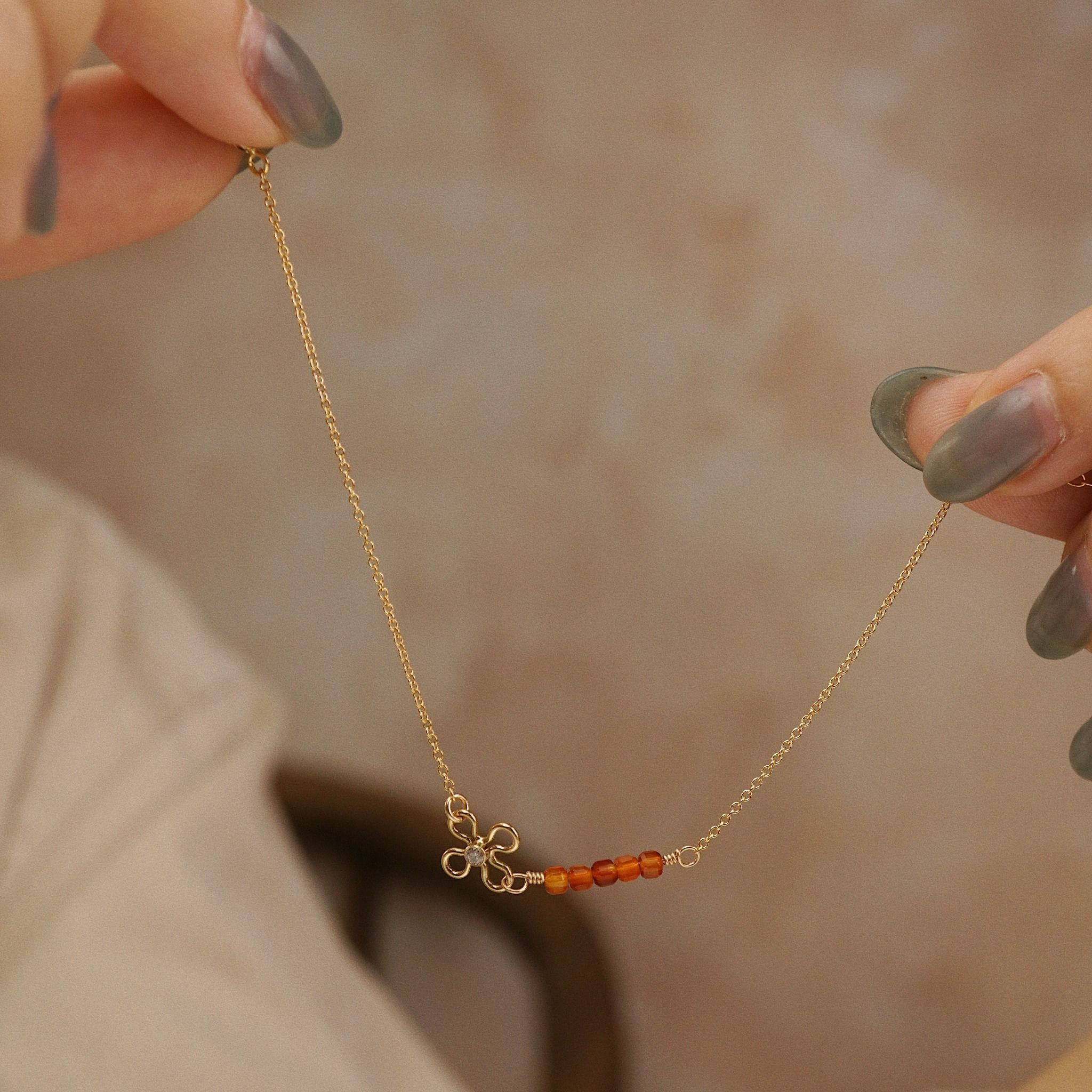  FLOWER GARNET BRACELET 