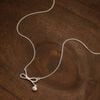  BOW TWIST DROP PEARL NECKLACE (S) 