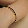  DISC - CURB BLACK AGATE BRACELET 