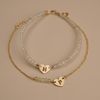  HEART LETTER PREHNITE PLAIN BRACELET 