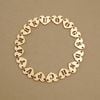  DOUBLE HEART LETTER LINK FIGARO BRACELET 