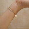  MINI STAR - PLAIN  ROUND AQUAMARINE BRACELET 