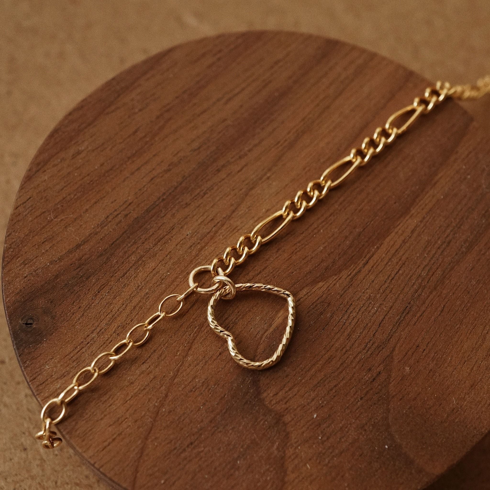  SPARKLE HEART - FIGARO BRACELET 