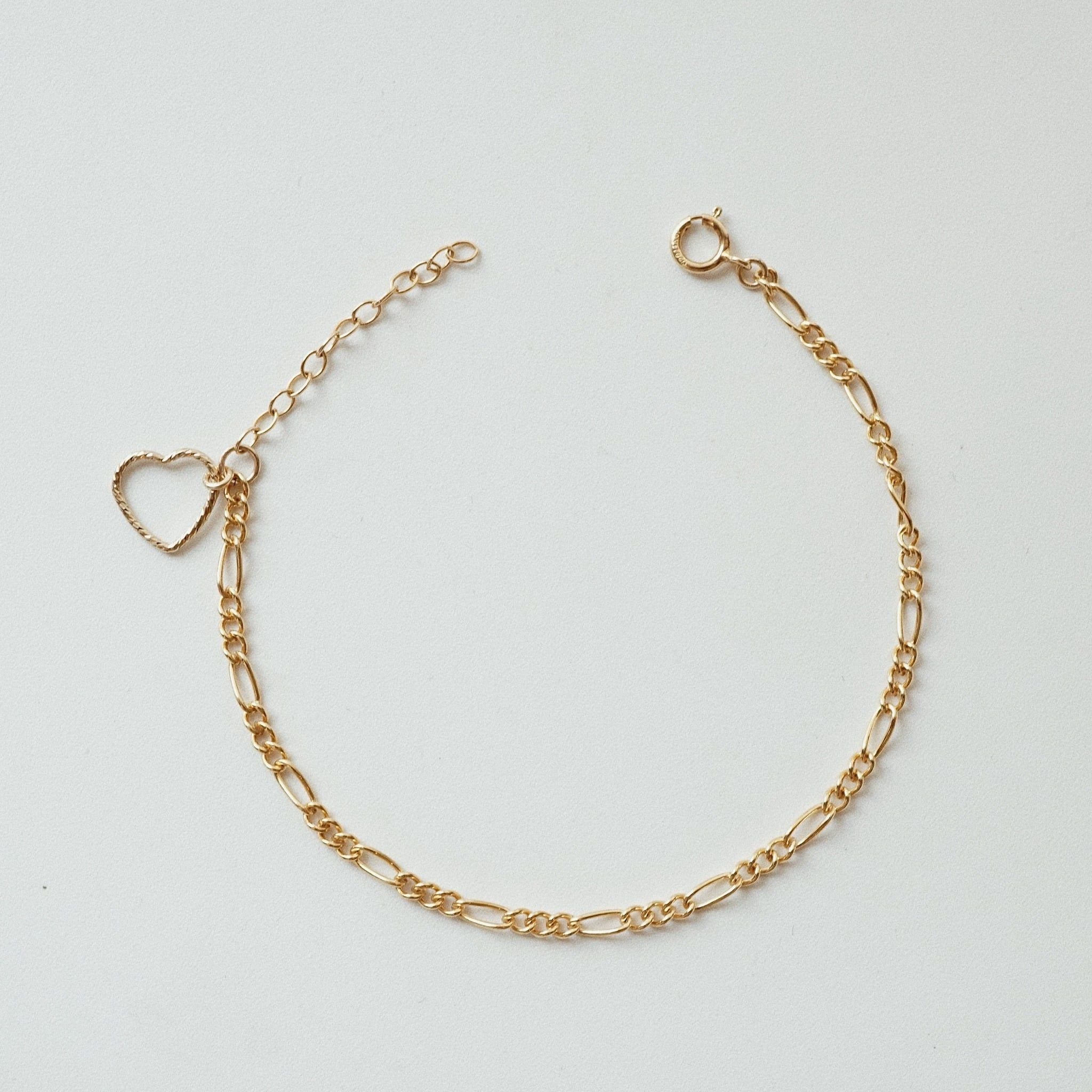  SPARKLE HEART - FIGARO BRACELET 
